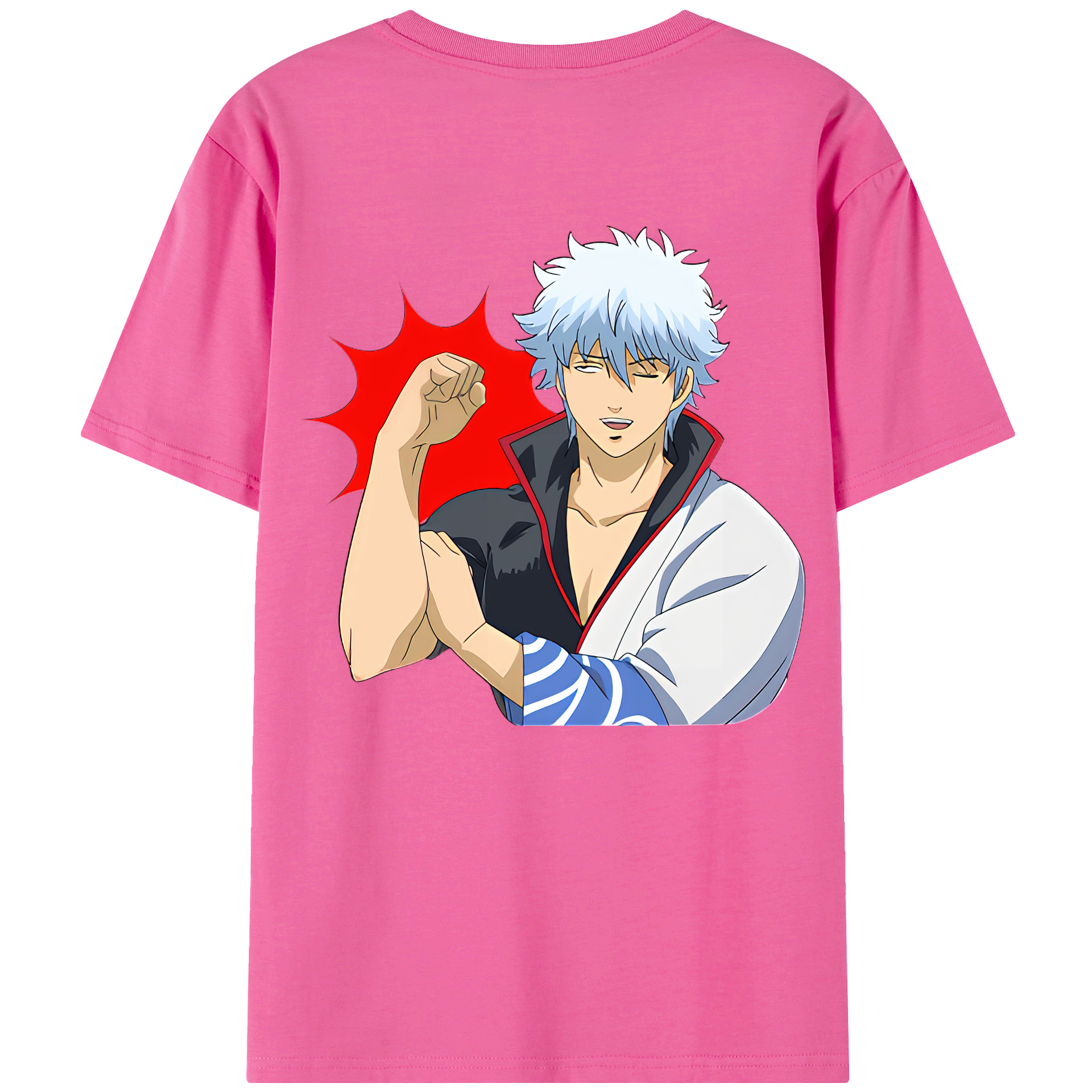 （画像用） ぎんたま 坂田銀時（さかたぎんとき） 神楽 志村新八（しむら しんぱち） GINTAMA Sakata Gintoki Kagura Shimura Shinpachi レディース半袖Tシャツ(バックプリント)